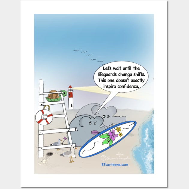 Enormously Funny Cartoons Surfing Wall Art by Enormously Funny Cartoons